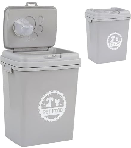 Pet Food Storage Container – 40L/15Kg Dog Food Storage Container with Integrated Scoop & Airtight Flip Top Locking Keeps Food Fresh – Dog Food Bin For Dry Dog & Cat Food, Birdseed, Rabbit Food