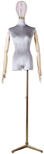 SHANYAYALI Schneiderpuppe für Damen, Schneiderei, Schnuller, geteiltes Bein-Design, Golddraht, Kopfform, Massivholz-Armpuppen (#4, B)