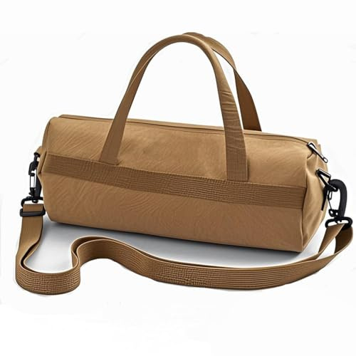Heavy Duty Tent Stakes Storage Bag, Khaki 33x14cm/42x13cm Tent Bag With Shoulder Straps, Tent Storage Bag for Camping Pegs (Khaki, L)