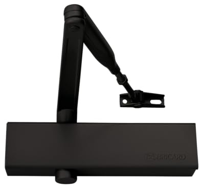 Bricard 6201203 Ferme-Porte hydraulique force 2-4 (80kg), bras standard, CE, Coupe-Feu, conforme à la norme en 1154, Noir