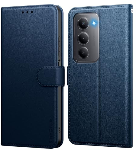 SineOrdo Handyhülle für Xiaomi Redmi 15 4G / 5G Hülle,Premium Leder Klapphülle Flip [Kartenfach] [Ständer] Wallet Case Schutzhülle Xiaomi Redmi 15 4G / 5G Klappbar Tasche - Blau
