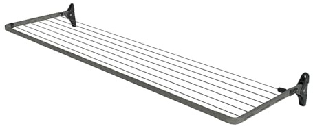 Hills Compact Folding Frame Washing Line | Outdoor Clothes Line | Wall Mounted, Lasts a Lifetime - 15 Metres Drying Space, 2.2 x 0.68 Metres, Grey