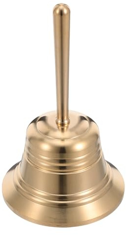 DEARMAMY Campanello in Ottone Massiccio Campanello Vintage per Servizio Ristorante Suono Forte e Nitido per Scrivania o Tavolo
