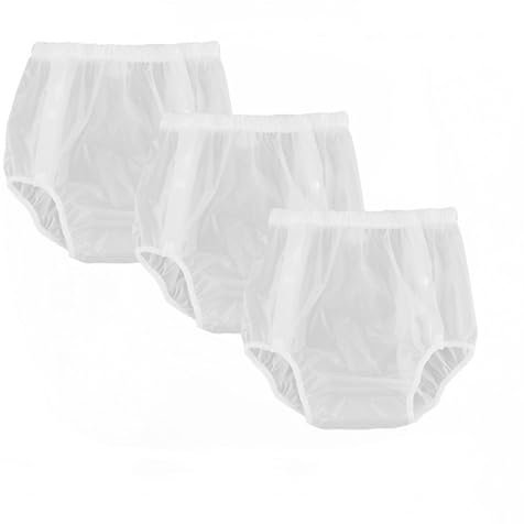 3 st vattentäta inkontinensunderkläder plastbyxor läckagesäkra inkontinensunderkläder vuxenblöjskydd(Frosted,X-Large)