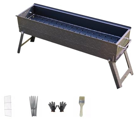 Barbecue portatile a carbone per campeggio Supporto pieghevole Griglia in acciaio resistente Cucina all'aperto Viaggio BBQ Giardino Patio Cortile Barbecue Grill