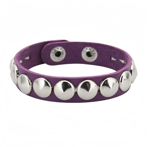 Piceioep Brazalete con vanguardista, pulsera redonda y con tachuelas de metal, perfecta para amantes del rock gótico y alternativa, pulsera con tachuelas