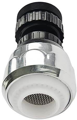 Sanitop-Wingenroth Douchette articulée pour robinetterie | Avec joint à rotule | Filetage intérieur M22 | Fonction économique : réduction de la consommation d'eau | Plastique chromé | 19173 9
