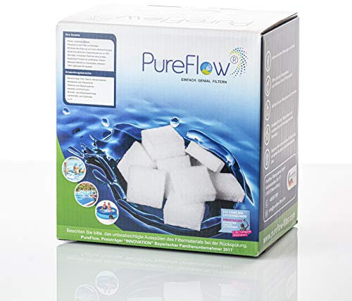 112| PureFlow POOL Filtermaterial, Poolfilter, Ersatz für Sandfilter und Glasfilter, High-Tech Poolfilter 1200g Ersatz für 100kg Filtersand