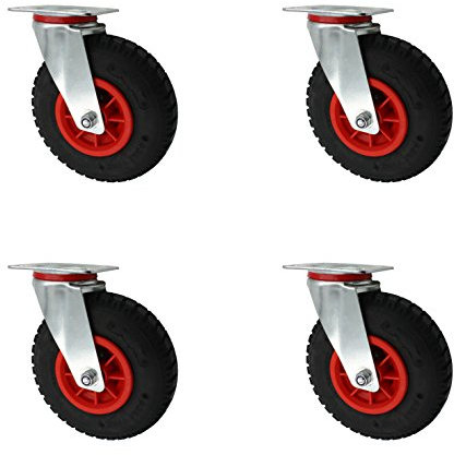 4 Stück 230 mm Luftberefte Transportrollen Lenkrollen Transportgeräterolle