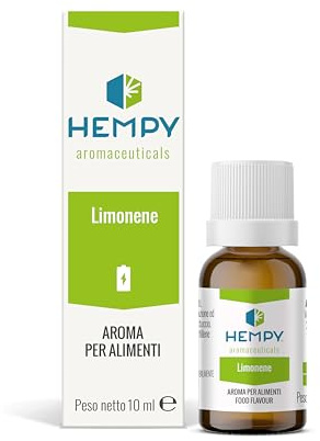 HEMPY LIMONENE Terpene Puro dell’Olio Essenziale di Limone. Aroma Limone per l’Energia, Aiuta a la Digestione ed è Utile Contro il Reflusso e la Pesantezza di Stomaco. 10 ml.