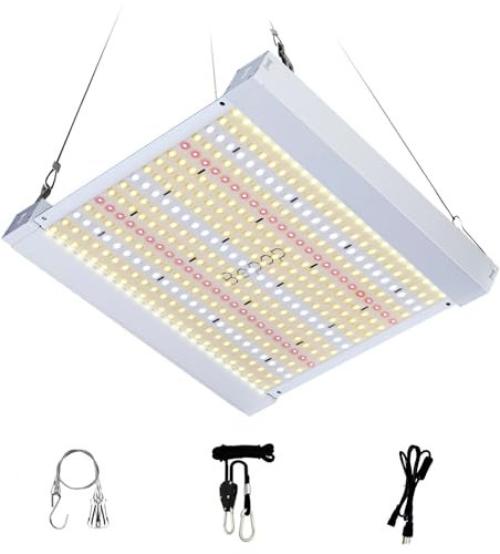 DUOYINTL LED Grow Lights Full Spectrum3x3ft Coverage Sunlike(384pcs LEDs),No Fans No Noise & IP67 Waterproof Aluminum Panel Design,3-Stage Power dimming(40W 80W 120W) Plant Growing Lamps