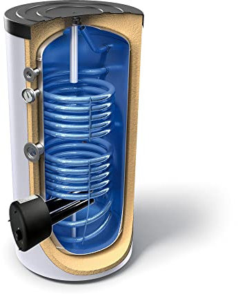 Kombinierter Warmwasserspeicher, Standspeicher 400 Liter mit 2 Heizregister und gekapselten 2200W keramischen Heizelement