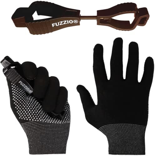 FUZZIO 24 Paar Arbeitshandschuhe Herren Gr 9, Arbeitshandschuhe mit Noppen Schwarz, leichte Gartenhandschuhe Herren, Arbeitshandschuhe Damen, Handwerker Handschuhe Herren mit Handschuhclip