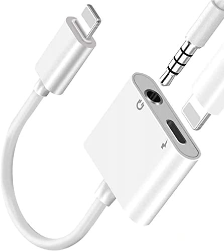 Magtoyballu [Certifié MFi] Adaptateur et charge pour casque iPhone, 2 en 1, Lightning vers jack audio auxiliaire 3,5 mm, compatible avec iPhone 13/12/11/XS/XR/X 8/iPad