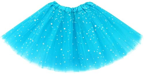Auranso Tüllrock Kinder Mädchen Röcke Tutu Prinzessin Ballettrock Minirock Tanzkleid Partykleid 2-7 Jahre Hellblau