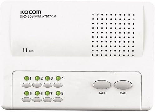 Kocom Wired Intercom Master Unit/Station KIC-308-8CH LED Control Station DC6V - Clear Communication and Easy Control for Enhanced Security for Building with Flats