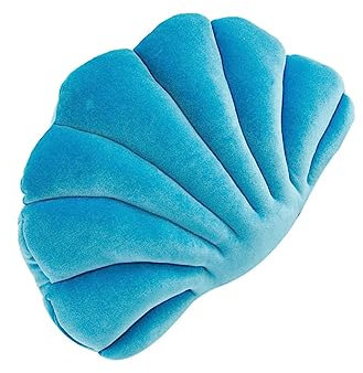 Hoement Dekokissen Muschelform Aus Plüsch Und Pp Baumwolle Weich Und Verschleißfest Rückenkissen Für Zuhause Büro Und Auto Kreatives Meerestier Ornament in Saphirblau Größe 34x25cm