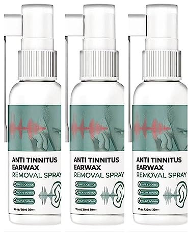 Spray antitinnitus, spray para eliminar la cera de los oídos, spray para disolver la cera de los oídos, limpiador suavizante de la cóclea natural y la cera de los oídos, alivia el tinnitus y destapa l