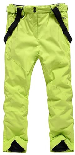 ALSOGO Herren Ski Bib Hose wasserdichte Winddichte Schneehose Outdoor Hose Snowboard Lätzchen mit Abnehmbarem Riemen Green M