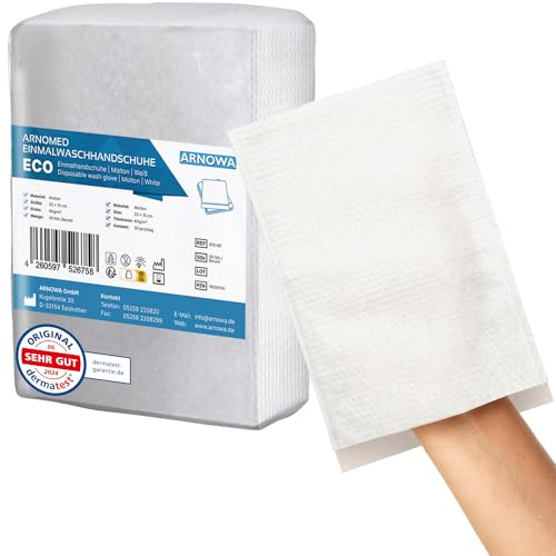 1000x ARNOMED® Einmalwaschlappen Molton Eco, Einmal Waschhandschuhe | Einweg Waschlappen Weich & Sanft 60g/m², Molton Eco, Waschhandschuhe Einweg, Wegwerf Waschlappen für Erwachsene & Babys