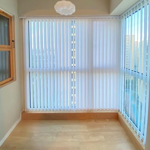 tow000ack Lamellenvorhang Weiß Vertikaljalousie 89mm Verdunkelungs-Rollo,Lichtschutz,Blendschutz,Blickdicht Sonnenschutz Jalousie für Fenster & Tür,mit Zubehör,Breite x Höhe (170cm x 240cm)