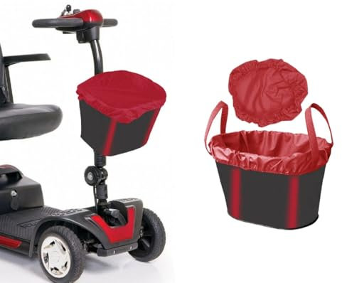 Universal Mobility Scooter Front Basket Liner & Rain Cover - Wasserdichte, leichte Scooter-Korbtascheneinlage mit reflektierendem Streifen, verstellbare Passform, zusammenklappbare Aufbewahrung in
