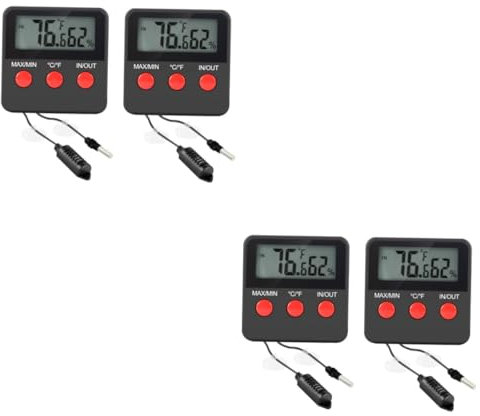 SEWOART 4 Ensembles Thermomètre Pour Animaux De Compagnie Hygromètre Numérique Thermomètre Pour Réservoir Hygromètre Pour Reptile Thermostat Pour Reptiles Accessoires De Reptile