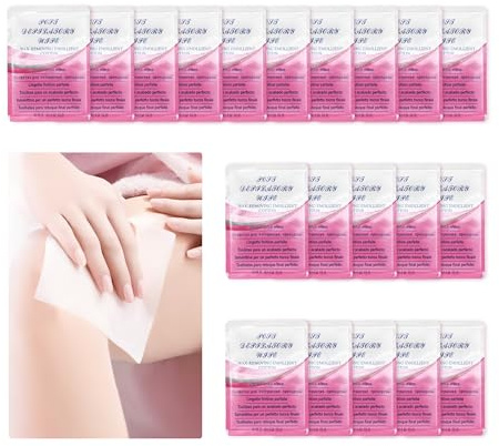 Beauty7 vaxavtagningsservetter oljeservetter vaxremsor wax streifen oljeservetter för vård efter vaxning Post Wax Calming Oil Wipes Påfyllningspackning Efter vaxservetter för kropp Storformat 20st