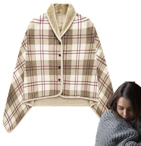 Generisch Tragbare Schlafdecke, Tragbare Decke – Poncho-Überwurf, Riesiger Deckenschal Mit Knöpfen, Exquisite Lounge-Kleidung, Weiche Und Bequeme Dicke Flanelldecke Für Sofa, Reisen, Büro