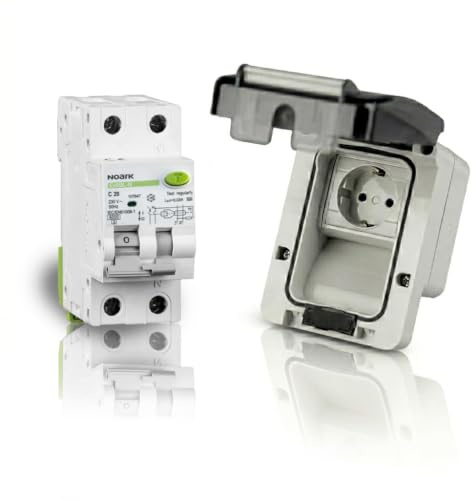 Prise de courant pour véhicules électriques avec dose de charge IP66 et prise FI/LS 20A (Prise+RCBO N20A)