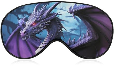 Purple Dragon Schlafmaske, weich, bequem, Augenmaske mit verstellbarem Riemen, Augenschutz, Augenschatten für Männer und Frauen, Arbeit, Reisen