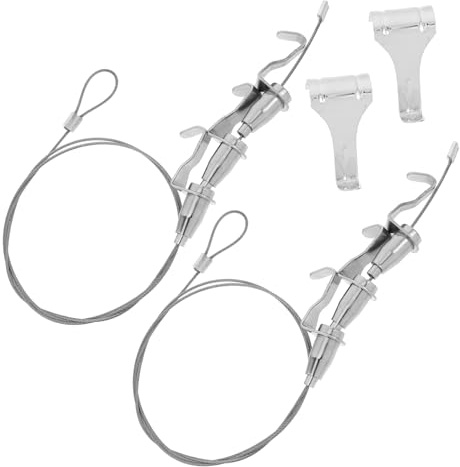 DOITOOL 2 Pezzi Fune per gancio per foto specchio appendiabiti per pesanti cavo per appendere kit per appendere in filo metallico acciaio Argento