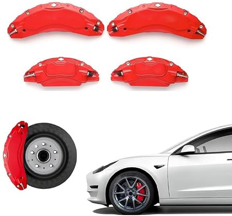 HMYOUXUAN 4PCS Car Caliper Cover Aluminium Alloy for Landrover Range Rover Evoque 2012-2017, Car Brake Caliper Cover, Brake Caliper Guard Replacement, 28CM×7.5CM×6CM,Red