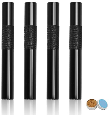 Zuxbolf 4 Stück Ziehröhrchen Set Metallstrohhalme 7cm Schwarz Wiederverwendbare Metallrohr Leichte Trinkhalme Premium Strohhalm für Küche Camping Reise Unterwegs