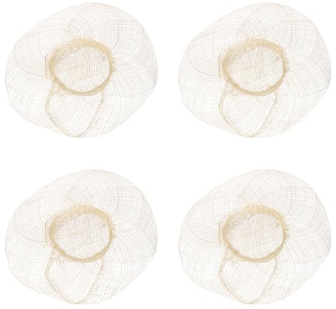 sourcing map 4 mini sombreros de paja, sombreros de paja en miniatura de 7 pulgadas, gorra pequeña natural para casa de muñecas, accesorios de decoración de manualidades, decoración de ropa de casa