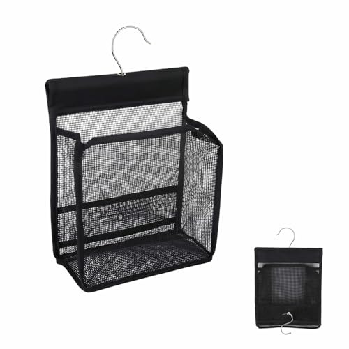 TFSYLISA Bolsa para Pinzas de la Ropa, Bolsas para Colgar Pinza de la Ropa con Gancho, Bolsa de Almacenamiento Cesta para Pinzas para Casa, Jardín (Negro)