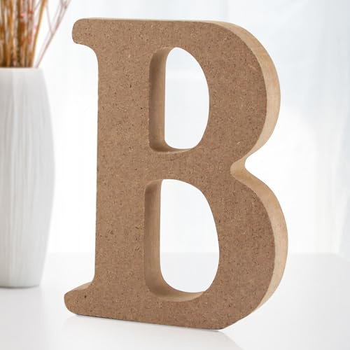 SilverChry Letras Decorativas de Madera, Letras de Madera 10 cm, Letras de Madera Scrabble, Ideales para decoración del hogar y Ocasiones Especiales (B)