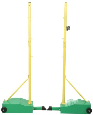 Cozyel Support de Filet de Badminton Portable, Support de Badminton Mobile sur roulettes, poteaux de Badminton intérieur/extérieur avec Base/Filet lesté, pour Entraînement Sportif