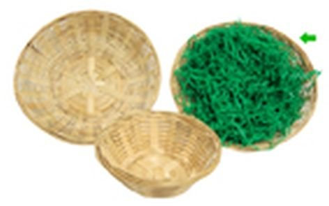 Zischka Bambuskörbchen 20cm mit Ostergras aus Papier