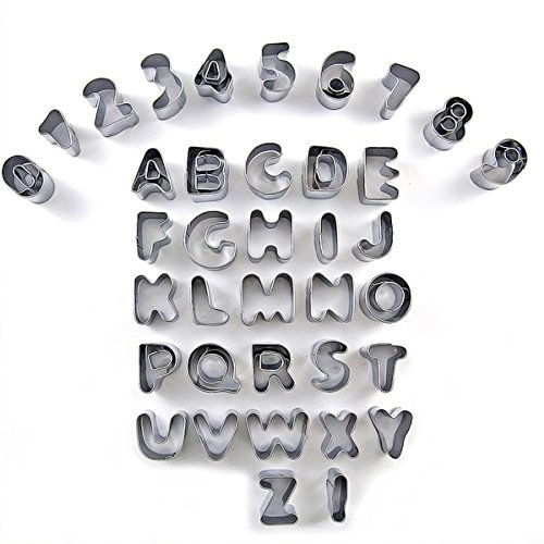 Herramientas de Decoración de Galletas para Galletas Cortador de Frutas con Letras del Alfabeto/Números Forma Molde DIY Hornear