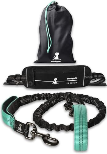 Laisse Mains Libre pour Chien Grande et Moyenne Taille – Laisse Anti-Traction avec Coutures réfléchissantes pour Chien - Accessoire Chien pour Le Jogging, la Marche à Pied, la randonnée, l’Escalade
