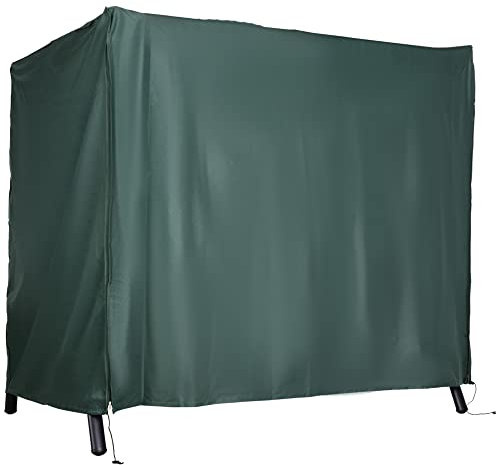 Outsunny 3 Seater 600D Oxford Patio Swing Chair Cover Outdoor Garden Furniture Rain Protection Protector Waterproof Anti-UV, 205 x 124 x 164cm, Deep Green