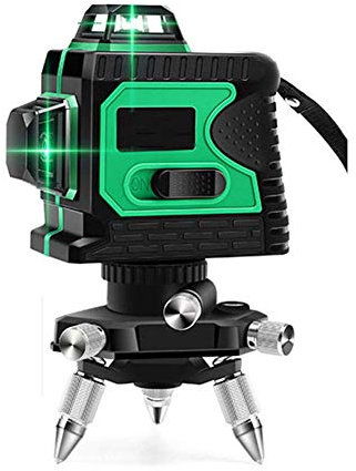 Niveau Laser Autonivelant, 12 lignes Niveau laser 360 Mur 3D rotatif Niveau laser vert Auto-nivellement avec Support, Laser bleu vert,F