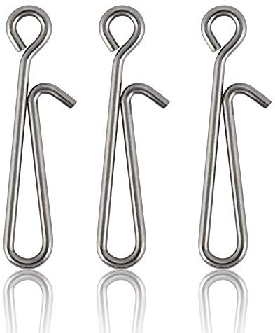 Alwonder Lot de 50 Agrafe Rapide à Poids ou Bas de Ligne Faster Snap pour la Fixation d'empiles et Poids à Changement Facile Connecteur Solide Accessoires Pêche en Mer #2
