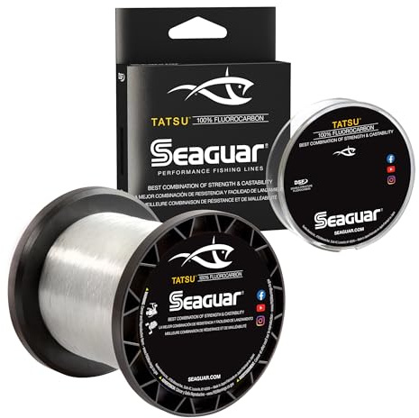 Seaguar Tatsu Angelschnur zum Werfen und für lebende Köder, 100% Fluorocarbon, klar, Verschiedene Größen