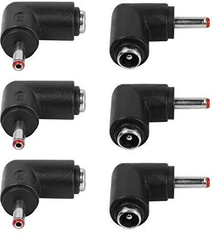 MEIRIYFA Adaptador de Conector de alimentación de CC, ángulo de 90 Grados, 3,5 mm x 1,35 mm, Enchufe Macho a Conector Hembra de 5,5 mm x 2,1 mm, convertidor