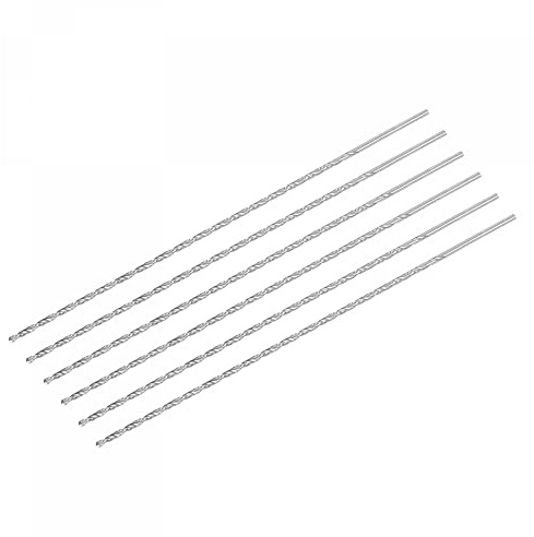 sourcing map 6 Stk. HSS Spiralbohrer (Hoch schnell Stahl) extra lange Spiralbohrer 2mm Durchmesser 200mm
