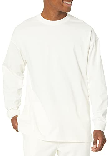 Amazon Essentials T-shirt À Manches Longues, Coupe Surdimensionnée, Coton Biologique Homme, Coquille D’œuf, S