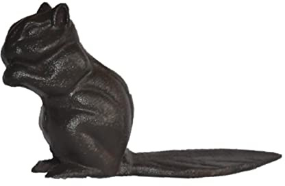 CAXUSD Squirrel Cast Iron Door Stopper Heavy Duty Wrought Iron Door Wedge Portable Door Holder for Home Office School Use on All Floor Surfaces