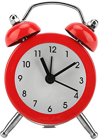 Sveglia a Campana in Metallo Sveglia Analogica Classica Sveglia da Tavolo Portatile Vintage in Metallo Retro Decor Mini Sveglia Per La Casa(Rosso)